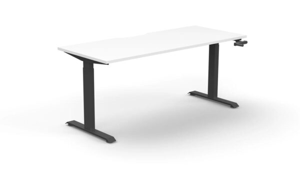 Boost Crank 1.5m Single Sided Workstation - White & Black by Interior Secrets - AfterPay Available