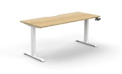 Boost Crank 1.8m Single Sided Workstation - Natural & White by Interior Secrets - AfterPay Available