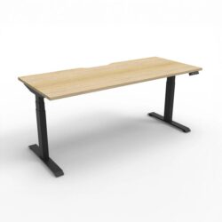 Boost Plus 1.5m Single Sided Workstation - Natural & Black by Interior Secrets - AfterPay Available