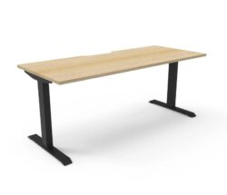 Boost Static 1.5m Single Sided Workstation - Natural & Black by Interior Secrets - AfterPay Available