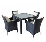 Brogan 5 Piece Outdoor Dining Set Black 4 Seater