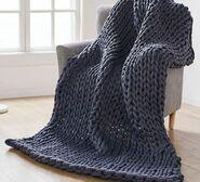 Cable Knit Deluxe Queen Weighted Throw Blanket Grey