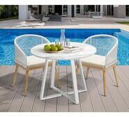 Callie 90Cm Outdoor Dining Table White