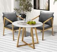Calypso 2 Seater Outdoor Dining Table And Chair Set Brown