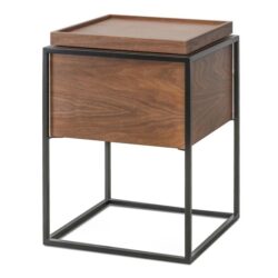 Cane Scandinavian Side Table - Walnut by Interior Secrets - AfterPay Available