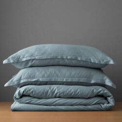Canningvale Lustro Bamboo Quilt Cover Set - Ice Blue, Queen, Bamboo
