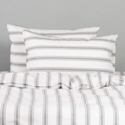 Canningvale Modella Stripe Quilt Cover Set - White, King, 100% Cotton