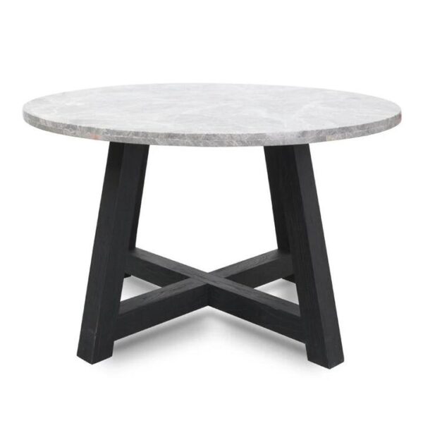Carlson 130cm Grey Marble Round Dining Table with Glass Top by Interior Secrets - AfterPay Available