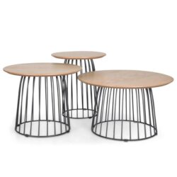 Carmella Side Table Set - Natural - Black by Interior Secrets - AfterPay Available