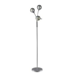 Clara 3-Sphere Lights Glass Shade Metal Floor Lamp Light Chrome