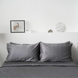 Classic Cotton Bed Sheet Set | Fitted Sheet, Pillow Case & Quilt Cover King / Persian Grey