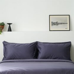 Classic Cotton Bed Sheet Set | Fitted Sheet, Pillow Case & Quilt Cover Queen / Midnight Blue