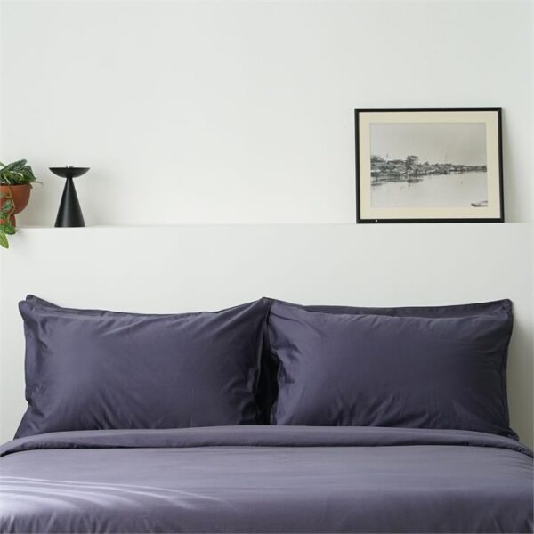 Classic Cotton Bed Sheet Set | Fitted Sheet, Pillow Case & Quilt Cover Single / Midnight Blue