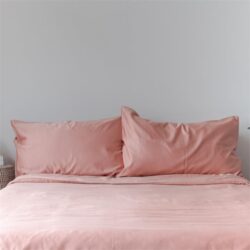 Classic Cotton Bed Sheet Set | Fitted Sheet, Pillow Case & Quilt Cover Super King / Tea Rose