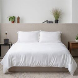 Classic Lyocell Bed Sheet Set (100% TENCEL ) | Fitted Sheet, Pillow Case & Quilt Cover King / Cloud White