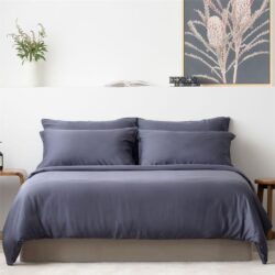 Classic Lyocell Bed Sheet Set (100% TENCEL ) | Fitted Sheet, Pillow Case & Quilt Cover Queen / Midnight Blue