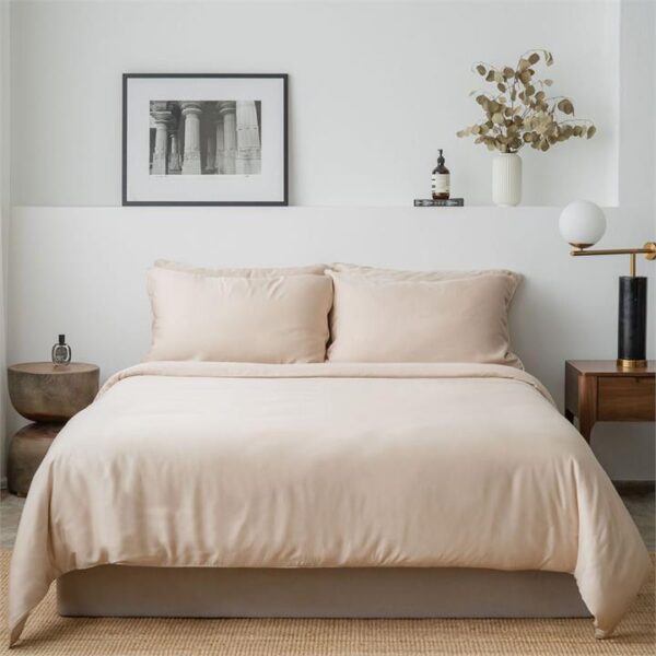 Classic Lyocell Bed Sheet Set (100% TENCEL ) | Fitted Sheet, Pillow Case & Quilt Cover Single / Sand Taupe
