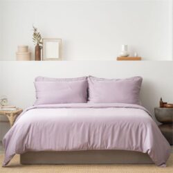 Classic Lyocell Bed Sheet Set (100% TENCEL ) | Fitted Sheet, Pillow Case & Quilt Cover Super King / Lilac Mauve