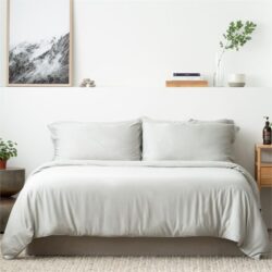 Classic Lyocell Bed Sheet Set (100% TENCEL ) | Fitted Sheet, Pillow Case & Quilt Cover Super Single / Mist Grey