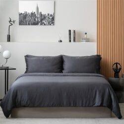 Classic Lyocell Bed Sheet Set (100% TENCEL ) | Fitted Sheet, Pillow Case & Quilt Cover Super Single / Slate Grey
