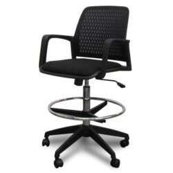 Clayton Drafting Office Chair - Black by Interior Secrets - AfterPay Available
