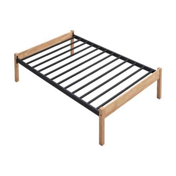 Condie Platform Bed Frame Bed Base Single Size Natural/Black
