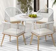 Cordoba 4 Seater Outdoor Dining Table And Chair Set White