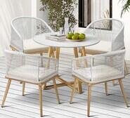 Corfu 4 Seater Outdoor Dining Table And Chair Set Brown
