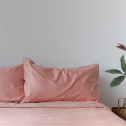 Cotton Duvet Cover Set | Cotton Quilt Cover with Pillow Case Super King / Tea Rose