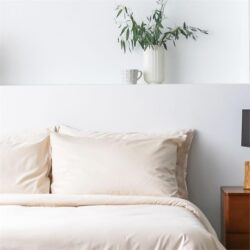 Cotton Duvet Cover Set | Cotton Quilt Cover with Pillow Case Super Single / Sandshell