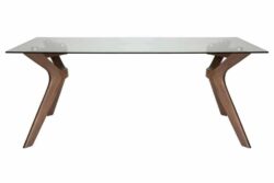 Cox Rectangular Glass Dining Table - 180cm - Walnut