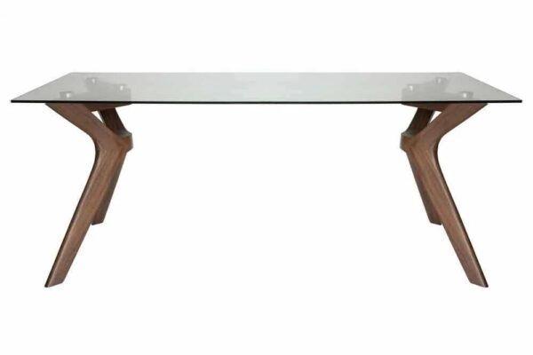 Cox Rectangular Glass Dining Table - 180cm - Walnut