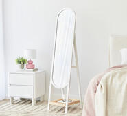 Cynthia 160Cm Standing Arch Mirror With Shelf White
