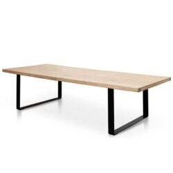 Dalton Reclaimed Elm Wood Dining Table 3m - Rustic Natural - Thick Top by Interior Secrets - AfterPay Available