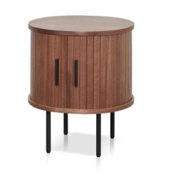 Dania Round Side Table - Walnut by Interior Secrets - AfterPay Available