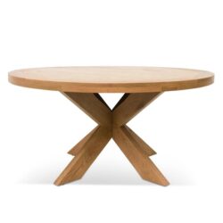 Darrel 1.5m Round Wooden Dining Table - Distress Natural by Interior Secrets - AfterPay Available