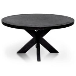 Darrel 1.5m Round Wooden Dining Table - Full Black by Interior Secrets - AfterPay Available