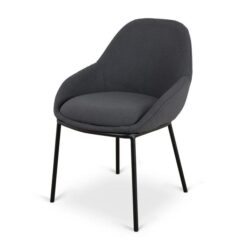 Darris Fabric Dining Chair - Charcoal by Interior Secrets - AfterPay Available