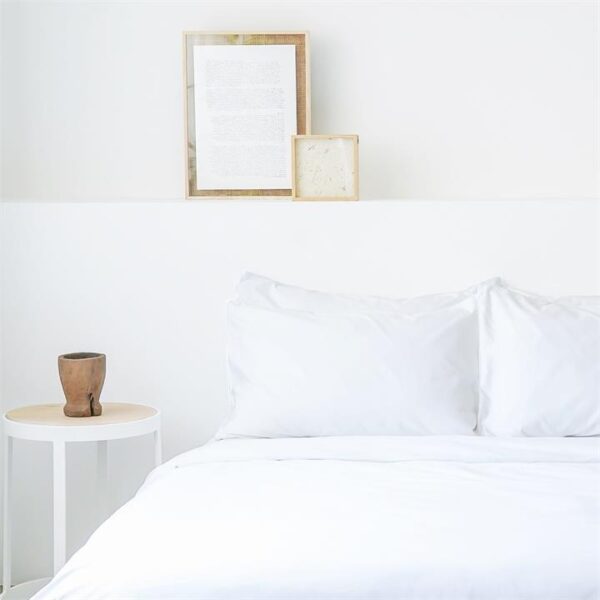 Deluxe Cotton Bed Sheet Set | Fitted Sheet, Pillow Bolster Case & Quilt Cover Super King / Cloud White