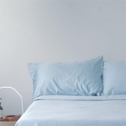 Deluxe Cotton Bed Sheet Set | Fitted Sheet, Pillow Bolster Case & Quilt Cover Super King / Glacier Blue