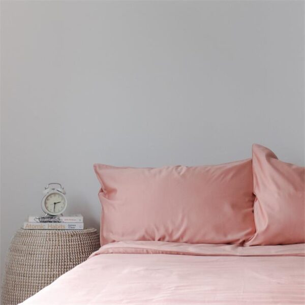 Deluxe Cotton Bed Sheet Set | Fitted Sheet, Pillow Bolster Case & Quilt Cover Super King / Tea Rose