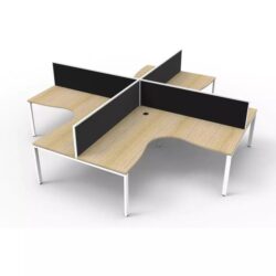 Deluxe Infinity Corner Workstations 4 Person Pod With Screens