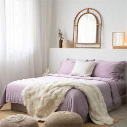 Deluxe Lyocell Bed Sheet Set (100% TENCEL ) | Fitted Sheet, Pillow Bolster Case & Quilt Cover King / Lilac Mauve