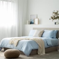 Deluxe Lyocell Bed Sheet Set (100% TENCEL ) | Fitted Sheet, Pillow Bolster Case & Quilt Cover King / Sky Blue