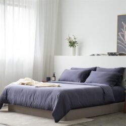 Deluxe Lyocell Bed Sheet Set (100% TENCEL ) | Fitted Sheet, Pillow Bolster Case & Quilt Cover Super King / Midnight Blue
