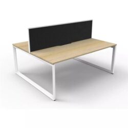 Deluxe Rapid Infinity 2 Person Double Sided Workstation Loop Leg With Screen