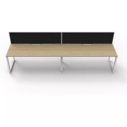 Deluxe Rapid Infinity 2 Person Single Sided Workstation With Screen - Loop Leg