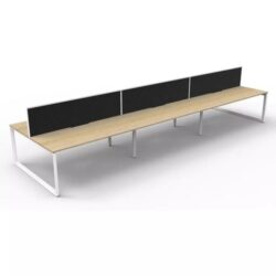 Deluxe Rapid Infinity 6 Person Double Sided Workstation - With Screen - Loop Leg