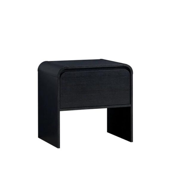 Design Square Ernest Wooden Bedside Nightstand Side Table W/ 1-Drawer Black