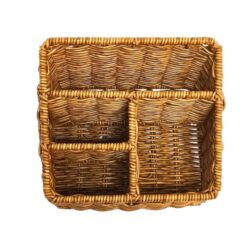 Design Square Havana Woven PP Rattan Metal Frame Storage Basket Organizer